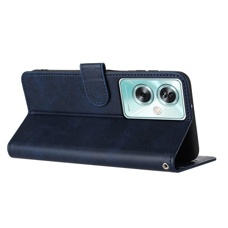 For OnePlus Nord N30 SE 5G / Oppo A79 5G / A2 5G PU Leather Case Folding Stand Wallet Anti-Fall Phone Cover - Sapphire
