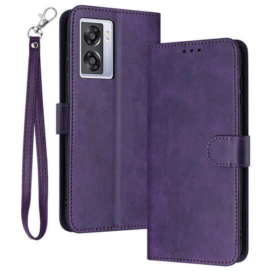 For Oppo A57 (2022) 5G / A77 5G / A57 4G / A57e 4G / A57s 4G / A77 4G / A77s 4G / OnePlus Nord N20 SE 4G Leather Phone Stand Case - Purple