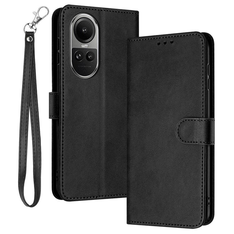 PU Leather Phone Cases for Oppo Reno10 5G (Global) / Reno10 Pro 5G (Global) Wholesale Wallet Mobile Phone Stand Cover - Black