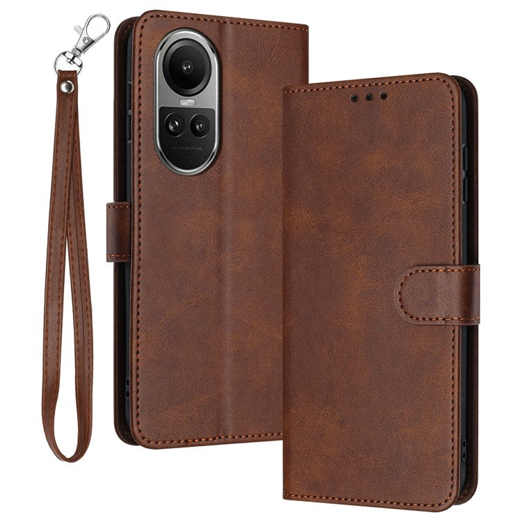 PU Leather Phone Cases for Oppo Reno10 5G (Global) / Reno10 Pro 5G (Global) Wholesale Wallet Mobile Phone Stand Cover - Brown