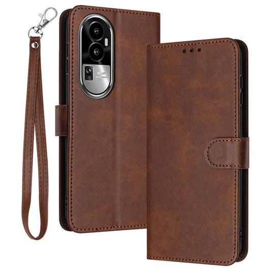 Leather Phone Cases for Oppo Reno10 Pro+ 5G Wholesale Wallet Mobile Phone Stand Cover - Brown