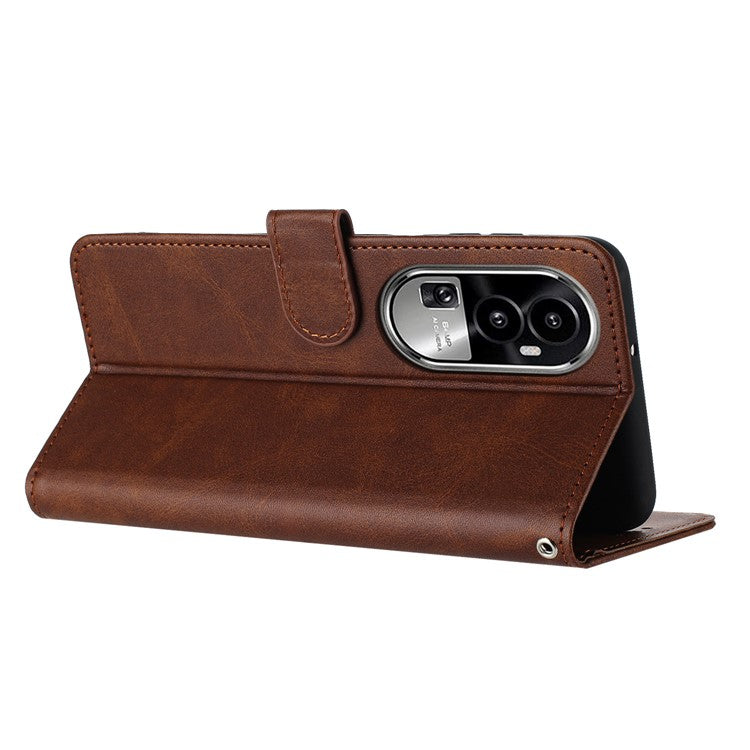 Leather Phone Cases for Oppo Reno10 Pro+ 5G Wholesale Wallet Mobile Phone Stand Cover - Brown