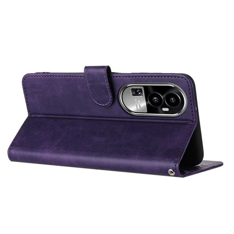 Leather Phone Cases for Oppo Reno10 Pro+ 5G Wholesale Wallet Mobile Phone Stand Cover - Purple
