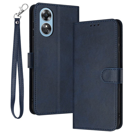 Wholesale Phone Cases for Oppo A17 4G / A17k 4G PU Leather+TPU Cover Wallet Cell Phone Stand Shell - Sapphire