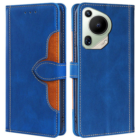 For Huawei Pura 70 Ultra Case Leather Stand Phone Cover Skin Touch Feeling Phone Shell - Blue