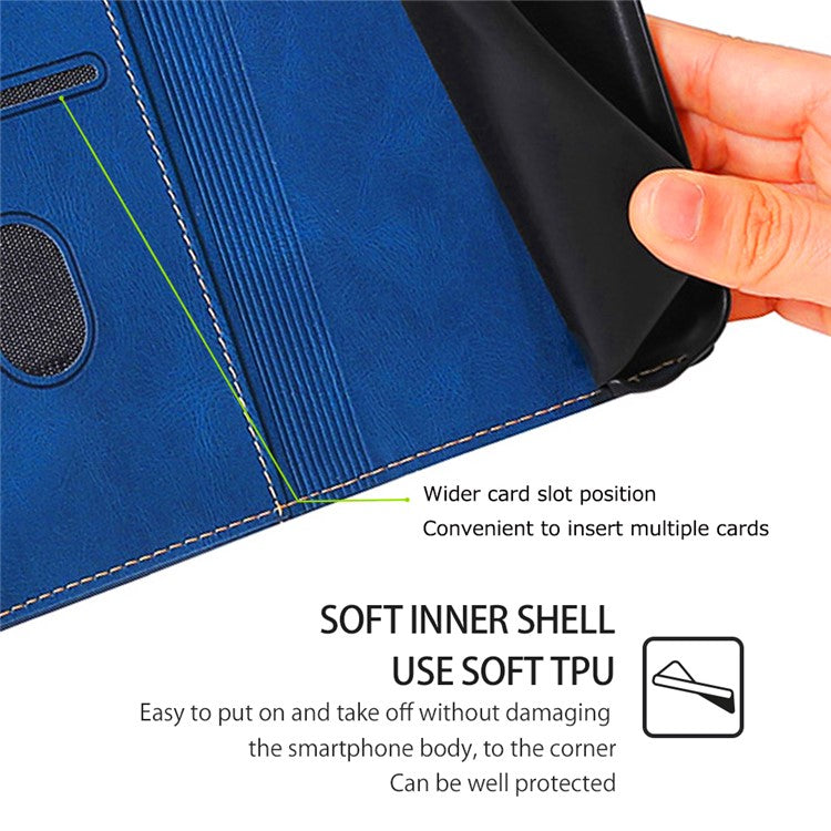 For Samsung Galaxy M55 5G / C55 5G / F55 5G Wallet Case Leather Phone Cover Mobile Accessories Wholesale Supplier - Blue