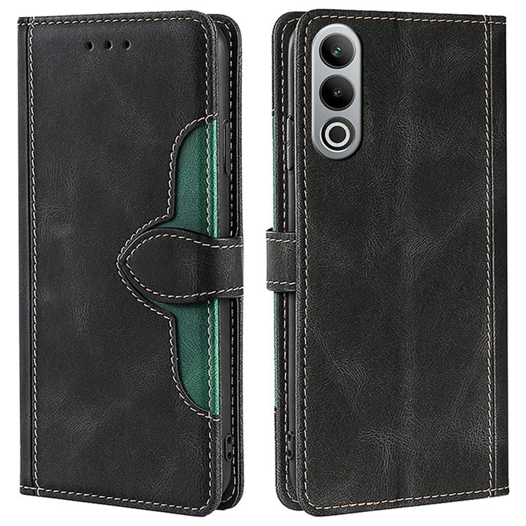 For OnePlus Nord CE4 5G Case Stand PU Leather Skin Touch Feeling Phone Cover - Black