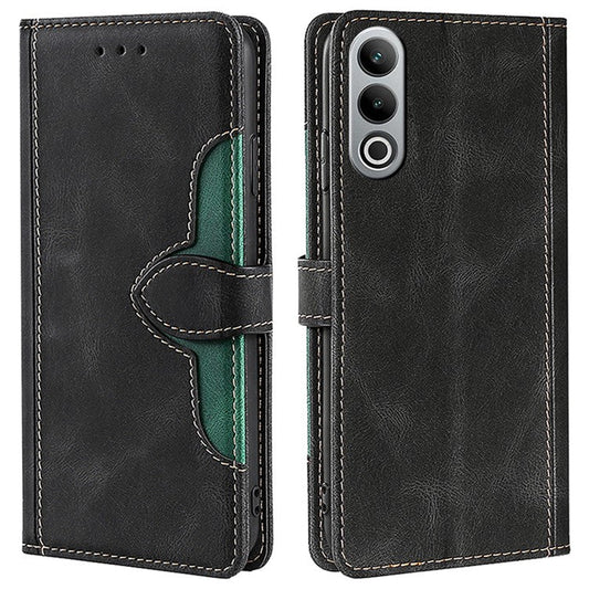 For OnePlus Nord CE4 5G Case Stand PU Leather Skin Touch Feeling Phone Cover - Black