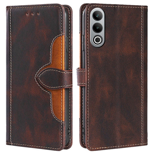 For OnePlus Nord CE4 5G Case Stand PU Leather Skin Touch Feeling Phone Cover - Brown