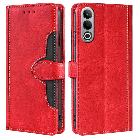 For OnePlus Nord CE4 5G Case Stand PU Leather Skin Touch Feeling Phone Cover - Red