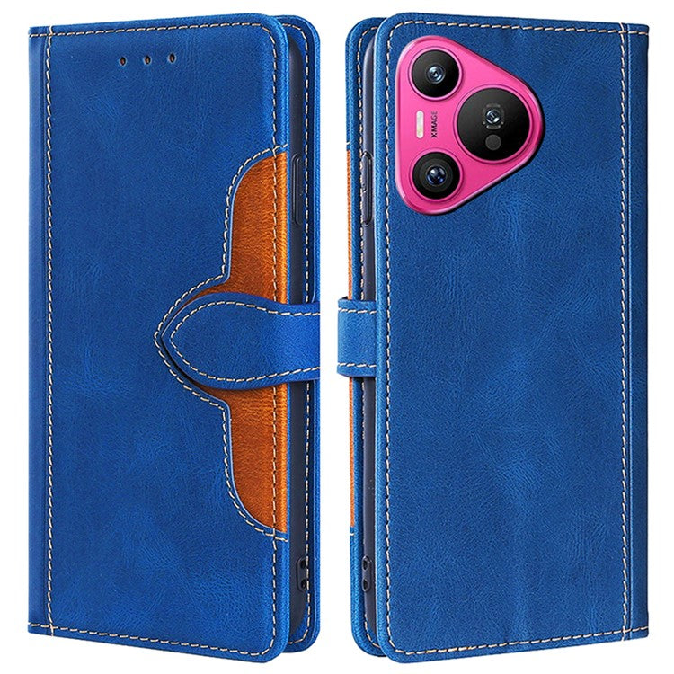 For Huawei Pura 70 Case Magnetic Buckle Leather Skin Feel Phone Cover - Blue