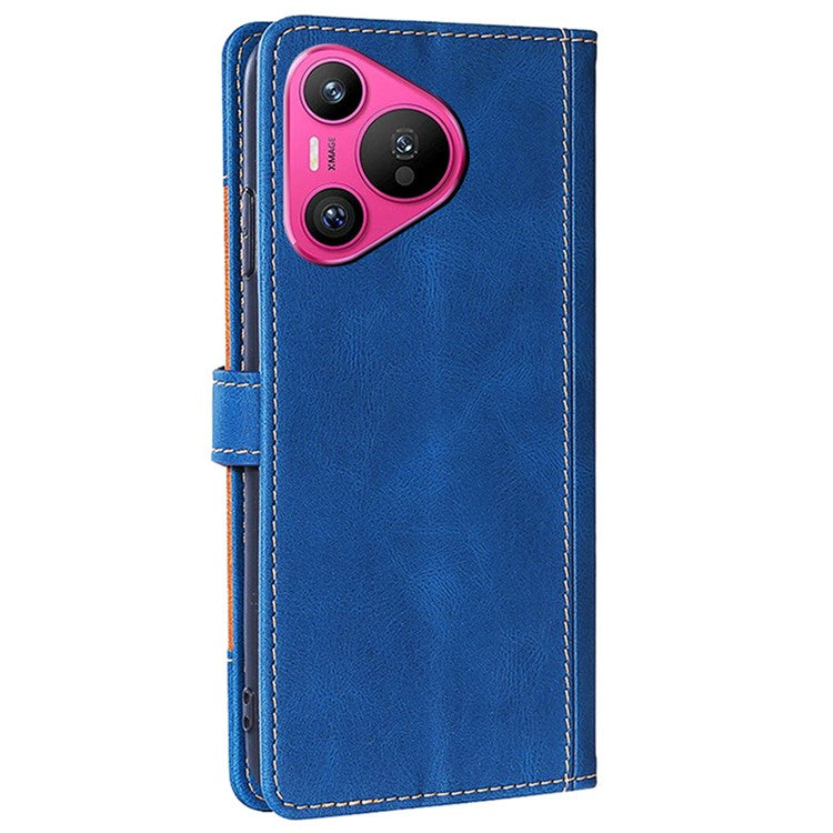 For Huawei Pura 70 Case Magnetic Buckle Leather Skin Feel Phone Cover - Blue