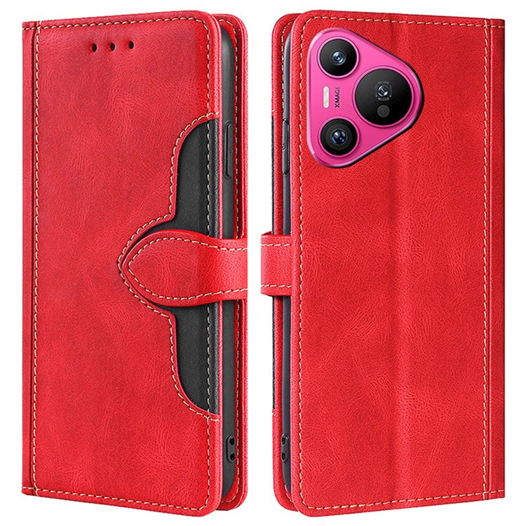 For Huawei Pura 70 Case Magnetic Buckle Leather Skin Feel Phone Cover - Red