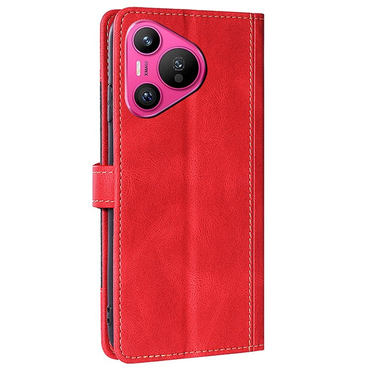 For Huawei Pura 70 Case Magnetic Buckle Leather Skin Feel Phone Cover - Red