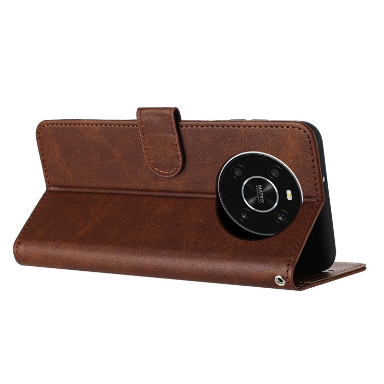 For Honor X9 4G / X9 5G / X30 5G / Magic 4 Lite 5G / X40 GT 5G Wholesale Wallet Calf Texture Cell Phone Cover - Brown
