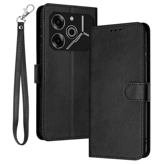 For TECNO Pova 6 Pro 5G LI9 Business Phone Case Leather Wallet Drop Protection Cover - Black