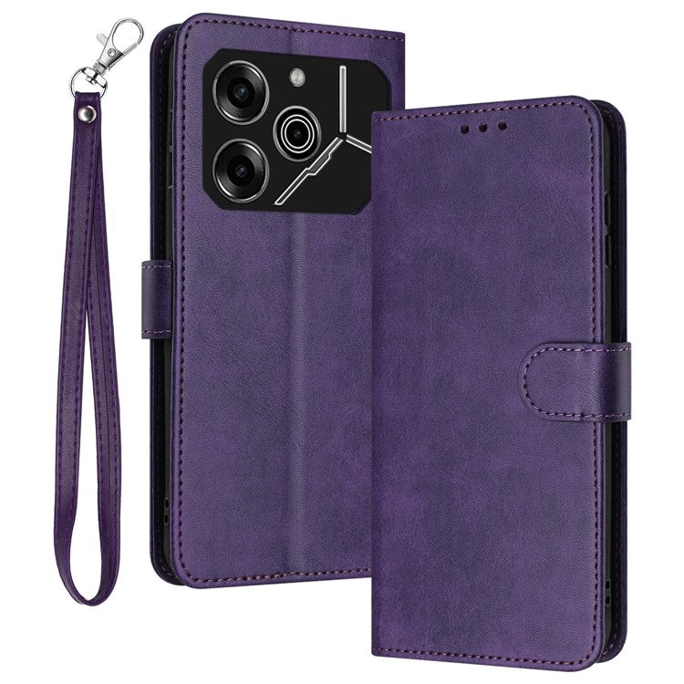 For TECNO Pova 6 Pro 5G LI9 Business Phone Case Leather Wallet Drop Protection Cover - Purple