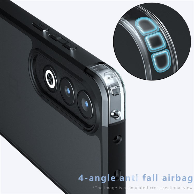 For OnePlus Nord CE4 5G Case TPU+PC Matte Touch Non-Slip Phone Cover - Transparent Black