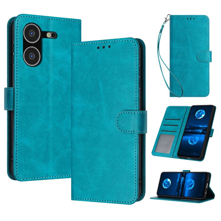 Stand Case for TECNO Pova 5 4G Anti-Scratch PU Leather Phone Cover with Strap - Green