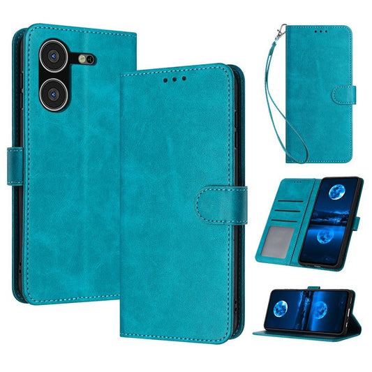 Stand Case for TECNO Pova 5 4G Anti-Scratch PU Leather Phone Cover with Strap - Green