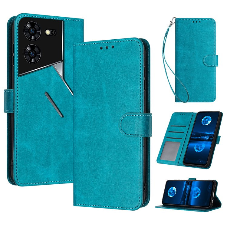 For TECNO Pova 5 Pro 4G Case Leather Stand Shockproof Cell Phone Cover with Wallet - Green