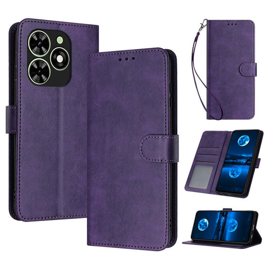 For TECNO Pop 8 / Spark Go 2024 4G / Infinix Smart 8 4G / Hot 40i / Spark 20C / itel P55 / Infinix Smart 8 Pro 4G Leather Phone Case - Purple