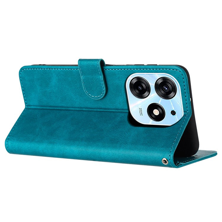 For TECNO Spark 10 Pro Case TPU+PU Leather Cell Phone Protective Cover with Strap - Green