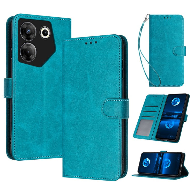 For TECNO Camon 20 Pro 5G Case Leather Stand Wallet Magnetic Clasp Phone Cover - Green