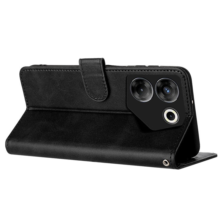 For TECNO Camon 20 Pro 5G Case Leather Stand Wallet Magnetic Clasp Phone Cover - Black