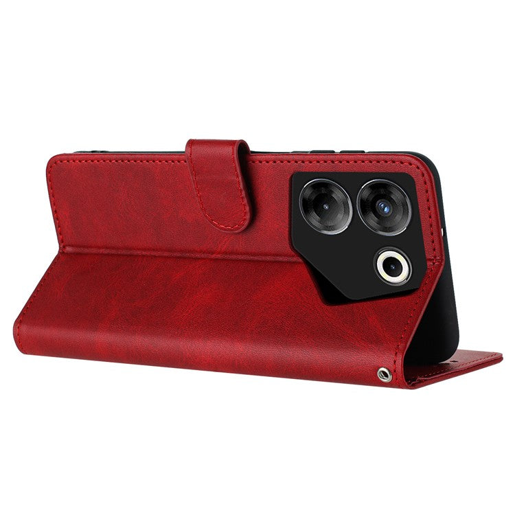For TECNO Camon 20 Pro 5G Case Leather Stand Wallet Magnetic Clasp Phone Cover - Red