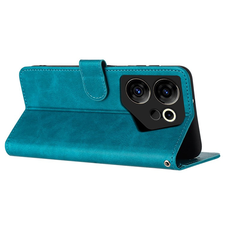 Case for TECNO Camon 20 Premier 5G Folding Stand PU Leather Phone Cover with Strap - Green