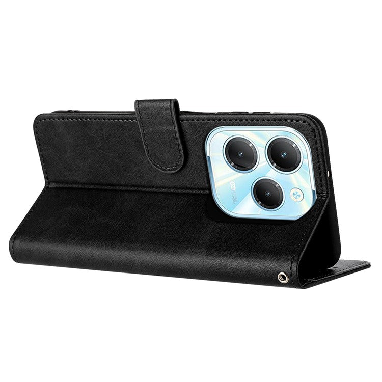 For TECNO Spark 20 Pro / Infinix Hot 40 / Hot 40 Pro Case Folding Stand Leather Wallet Phone Cover - Black