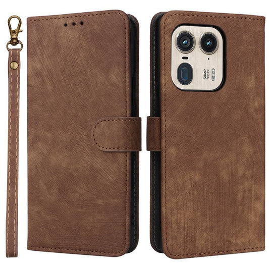 For Motorola Edge 50 Ultra 5G / Moto X50 Ultra 5G Phone Case Wallet PU Leather Flip Cover with RFID Blocking - Brown