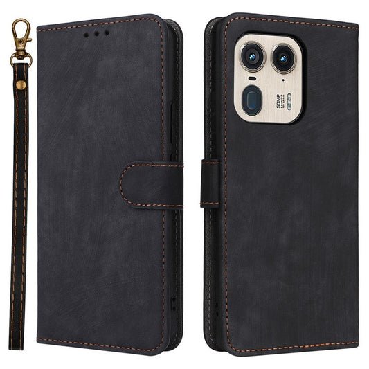 For Motorola Edge 50 Ultra 5G / Moto X50 Ultra 5G Phone Case Wallet PU Leather Flip Cover with RFID Blocking - Black