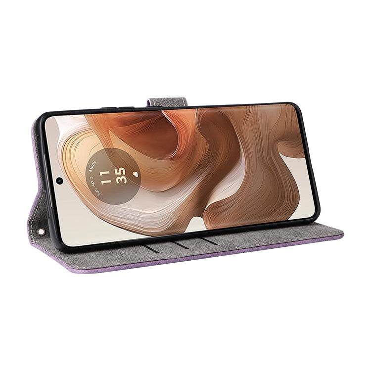 For Motorola Edge 50 Ultra 5G / Moto X50 Ultra 5G Phone Case Wallet PU Leather Flip Cover with RFID Blocking - Purple