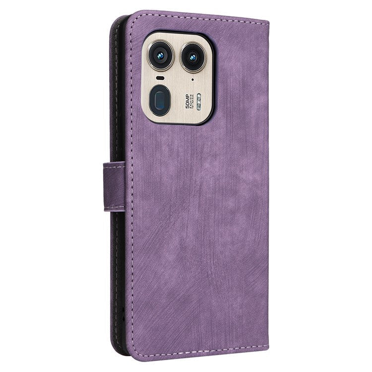 For Motorola Edge 50 Ultra 5G / Moto X50 Ultra 5G Phone Case Wallet PU Leather Flip Cover with RFID Blocking - Purple