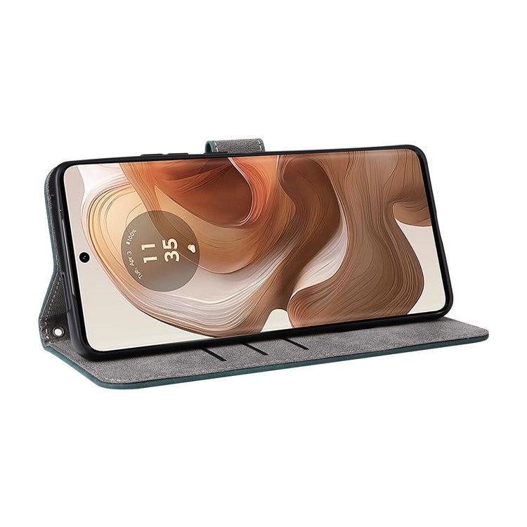 For Motorola Edge 50 Ultra 5G / Moto X50 Ultra 5G Phone Case Wallet PU Leather Flip Cover with RFID Blocking - Green