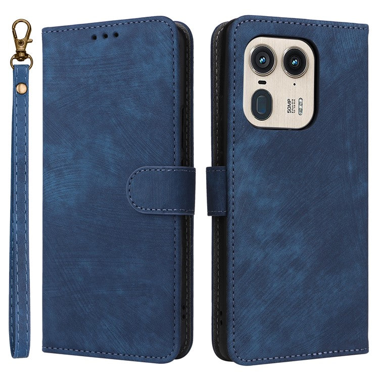 For Motorola Edge 50 Ultra 5G / Moto X50 Ultra 5G Phone Case Wallet PU Leather Flip Cover with RFID Blocking - Blue