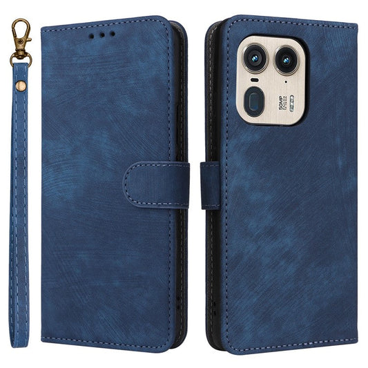 For Motorola Edge 50 Ultra 5G / Moto X50 Ultra 5G Phone Case Wallet PU Leather Flip Cover with RFID Blocking - Blue