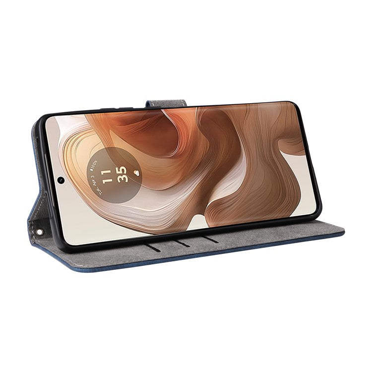 For Motorola Edge 50 Ultra 5G / Moto X50 Ultra 5G Phone Case Wallet PU Leather Flip Cover with RFID Blocking - Blue