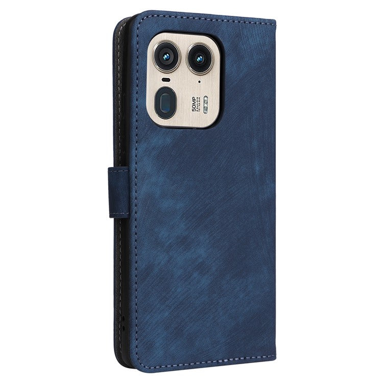 For Motorola Edge 50 Ultra 5G / Moto X50 Ultra 5G Phone Case Wallet PU Leather Flip Cover with RFID Blocking - Blue