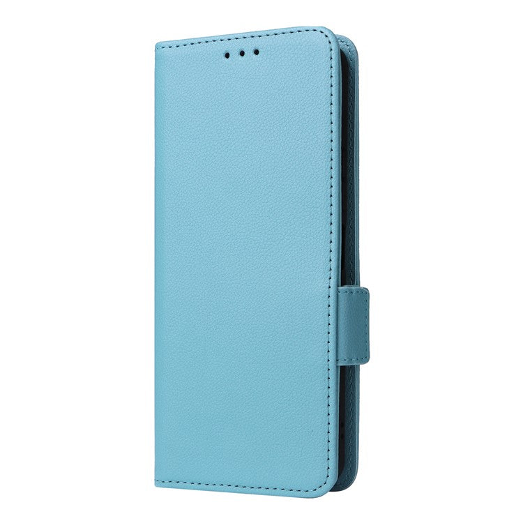 For Motorola Edge 50 Ultra 5G / Moto X50 Ultra 5G Case Wallet Stand Litchi Texture Leather Flip Phone Cover - Baby Blue