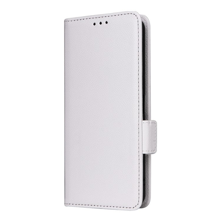 For Motorola Edge 50 Ultra 5G / Moto X50 Ultra 5G Case Wallet Stand Litchi Texture Leather Flip Phone Cover - White