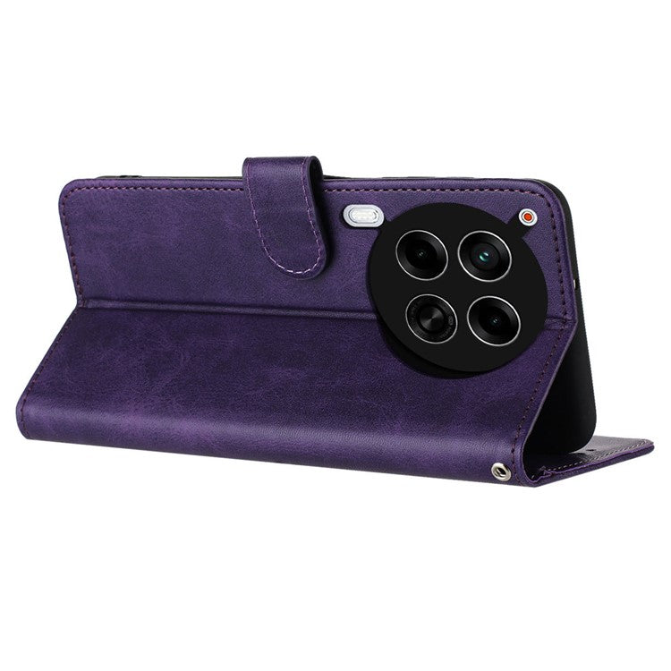 For TECNO Camon 30 4G / 5G Case Leather Stand Drop Protection Cell Phone Cover - Purple