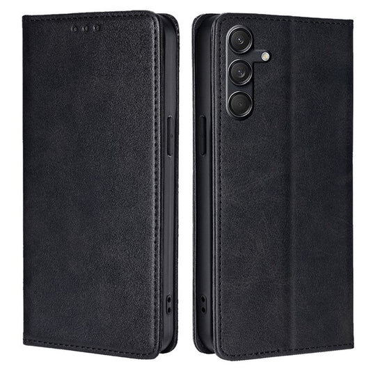 For Samsung Galaxy M55 5G / C55 5G / F55 5G Case Magnetic Closing PU Leather Wallet Stand Phone Cover - Black