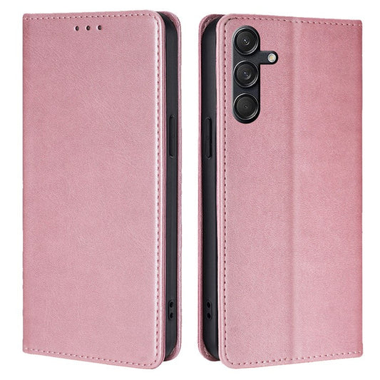 For Samsung Galaxy M55 5G / C55 5G / F55 5G Case Magnetic Closing PU Leather Wallet Stand Phone Cover - Rose Gold