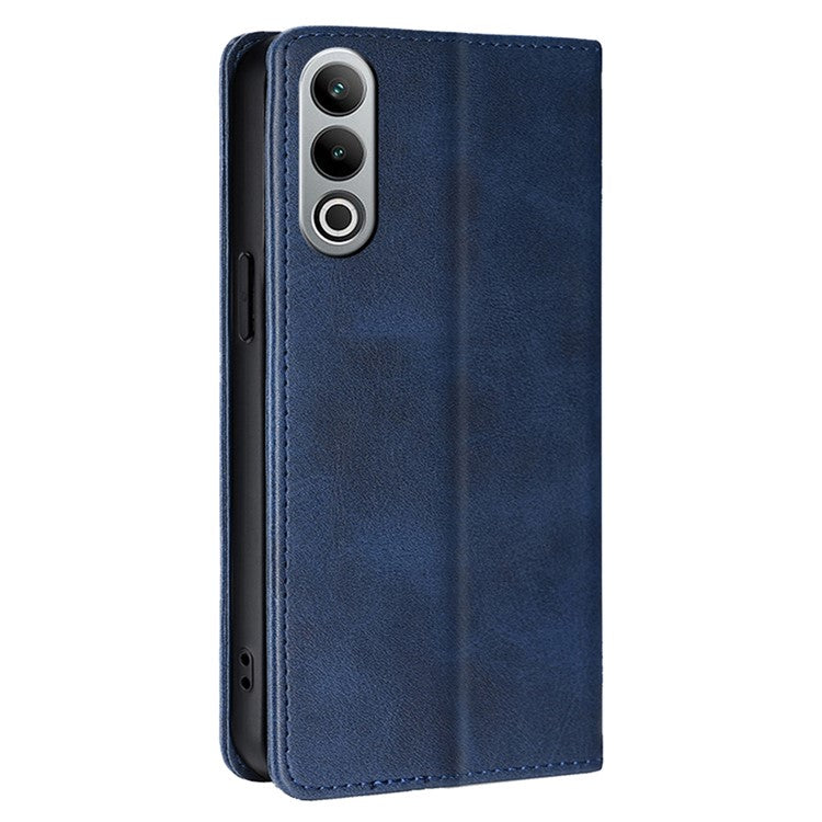 For OnePlus Nord CE4 5G Case Card Holder Calf Texture Drop Proof Stand Phone Cover - Sapphire