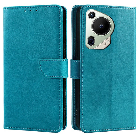 For Huawei Pura 70 Ultra Case Drop Resistant Calf Texture Leather Phone Cover - Baby Blue
