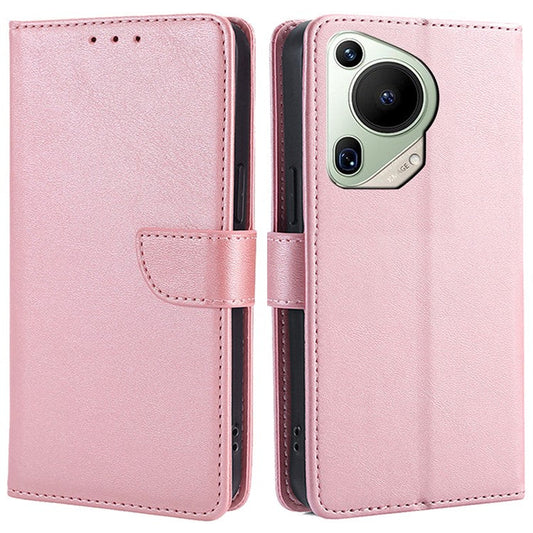 For Huawei Pura 70 Ultra Case Drop Resistant Calf Texture Leather Phone Cover - Rose Gold