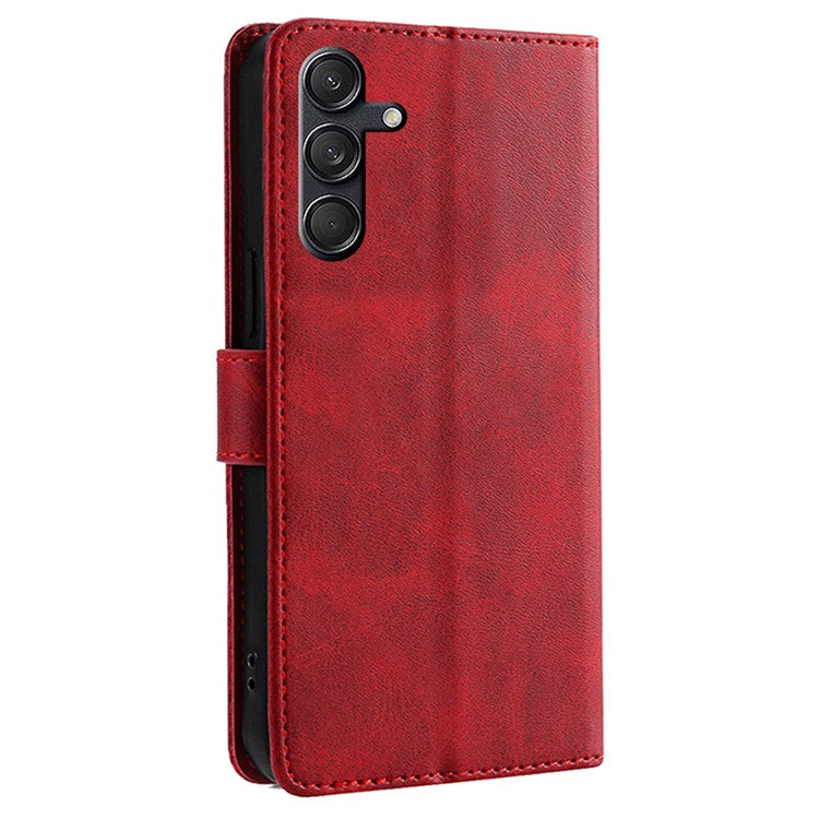 For Samsung Galaxy M55 5G / C55 5G / F55 5G Case Calf Texture Leather Wallet Stand Phone Cover - Red